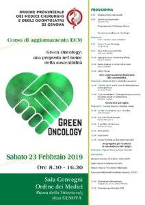 Ordine dei medici di Genova 23 febbraio 2019. Green Oncology