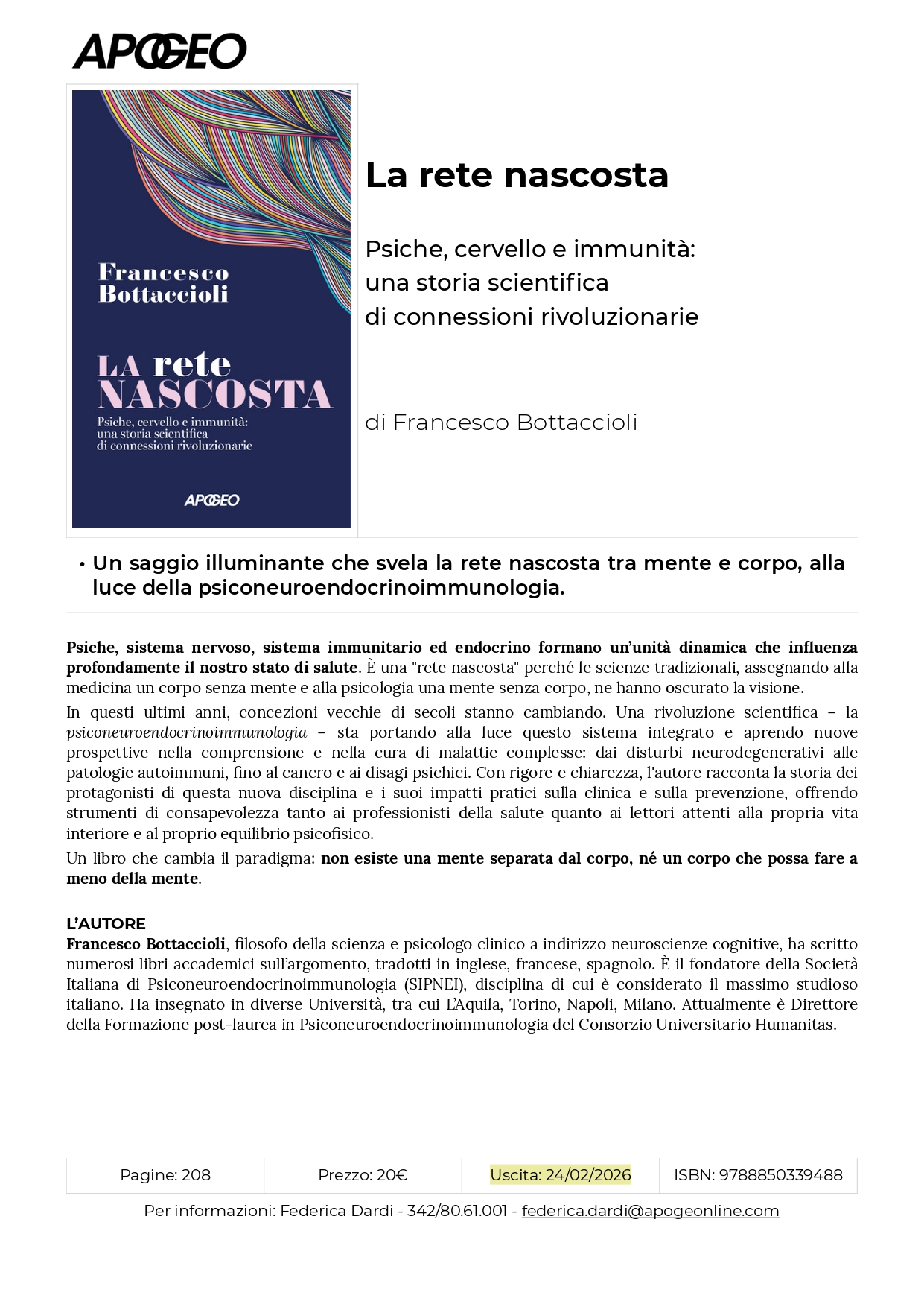LA RETE NASCOSTA – Psiche, cervello e immunità: una storia scientifica di connessioni rivoluzionarie